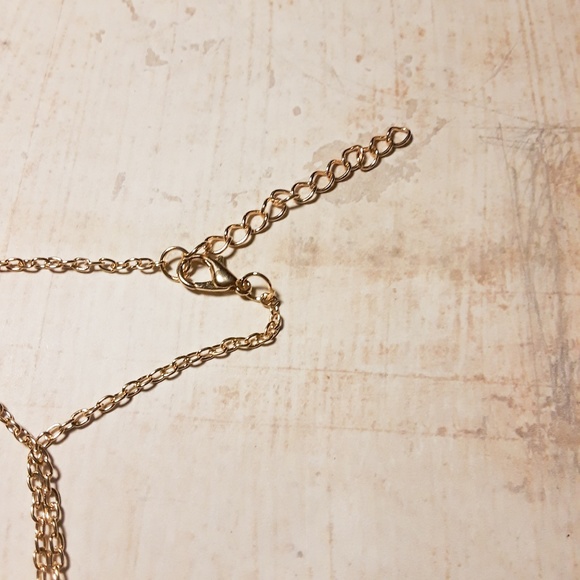 Gold Minimalist Geometric Triangle Drop Y Necklace - Picture 4 of 4